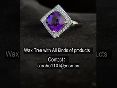 AAA 925 Anneaux en pierre précieuse argentée avec améthyste 4,1g