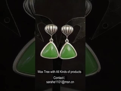 Les pierres de naissance 925 pierres précieuses en argent sterling Boucles d'oreilles en jade vert