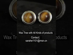 Boucles d'oreilles en pierre précieuse en argent sterling 925 placées en rhodium Boucles d'oreilles en pierre de tigre ronde