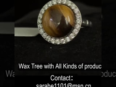 Rings de pierre précieuse en argent 925 Rings de fiançailles en forme ronde