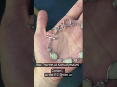 Des pierres de guérison 925 Bracelet en argent sterling 8x12 mm Bracelet en jade blanc