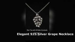 Collier en argent sterling 925 avec pendentif raisin délicat