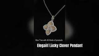 Élégant pendentif trèfle à quatre feuilles en argent sterling 925