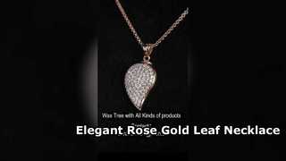 Collier élégant en or rose et argent 925 en forme de goutte d'eau