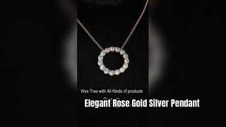 Élégant pendentif en argent sterling 925 en or rose CZ cercle ouvert
