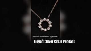 Élégant pendentif cercle solitaire en argent sterling 925 RG