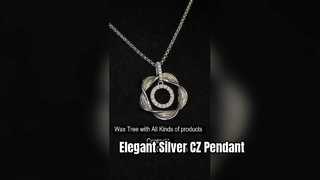 Élégant pendentif double cercle en argent sterling 925 avec zircone cubique