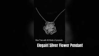 Collier pendentif fleur en argent 925 CZ pour femme
