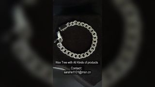 Bracelet de luxe à maillons cubains en argent CZ pour hommes