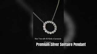Élégant pendentif solitaire ouvert 0 cercle en argent sterling 925 plaqué rhodium