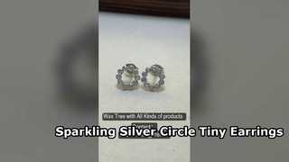 Boucles d'oreilles élégantes en argent sterling 925 avec trèfle CZ