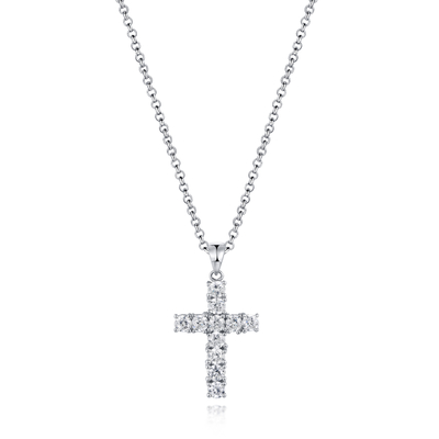 bijoux faits sur commande de Zircon de 3.25mm de la CZ du collier 2.02g saint pendant argenté cubique de croix