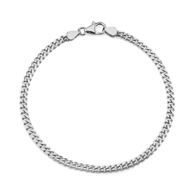Bracelet minimaliste à chaînes de Cuban Link 925 Sterling Silver Jewelry Cubic Zirconia
