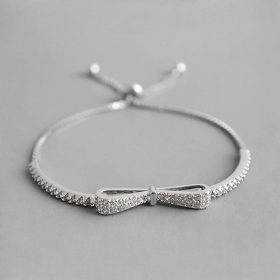 le bracelet de zircon du Bowknot 4.13g façonnent les bijoux Sterling Silver 925 pour des femmes