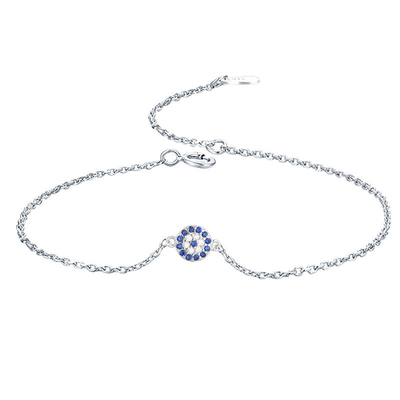 Bracelet argenté de 925 magnifiques CZ, bracelet de tennis de Mini Evils Eyes Swarovski Crystal
