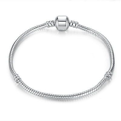 Le bracelet plaqué argenté des accessoires 925 a perlé l'original de charme de chaîne de serpent