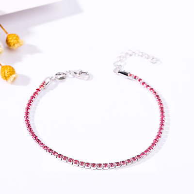 Nouveau Diamond Bracelet à la mode 925 Zircons argentés de rose réglables pour des femmes