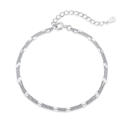 L'or 18K savoureux a plaqué la chaîne réglable de Mini Ankle Oval Bead Charm de bracelets argentés de lien