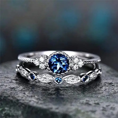 Diamond Band Rings des femmes de 3.0mm, 925 Sterling Silver Diamond Engagement Rings
