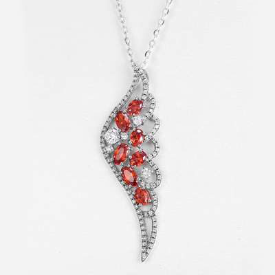 Les dames Longues larmes Marquise Pendentif Collier 925 Argent Gemstone Boîte Chaîne de bijoux