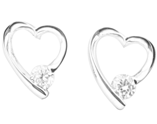 Boucle d'oreille de cœur Stud 925 Argent CZ Boucles d'oreilles Petite pierre Cz 1,0-1,25 mm Parfait pour n'importe quelle occasion boucle d'oreille en zirconium cube