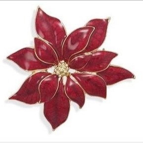 Broche de Noël CZ / 925 en argent en forme ronde rouge CZ broche à épingle pour cadeaux d'anniversaire Joyeux Noël