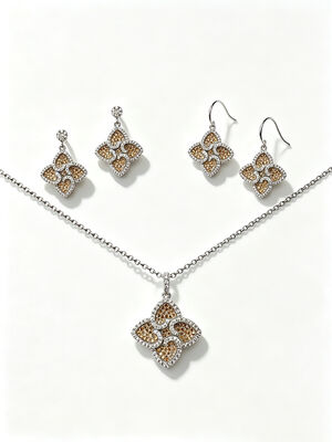 Meilleur pour la Coupe du monde de 2026 Poids léger Beau ensemble de bijoux en argent 925 avec AAA Cube Zirconia Larme pendentif Boucles d'oreilles et bague pour le mariage et les cadeaux, Champagne ensemble de bijoux colorés même collection