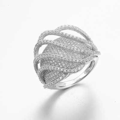 Zircon géométrique Ring Custom Rings de Sterling Silver CZ de la forme 925