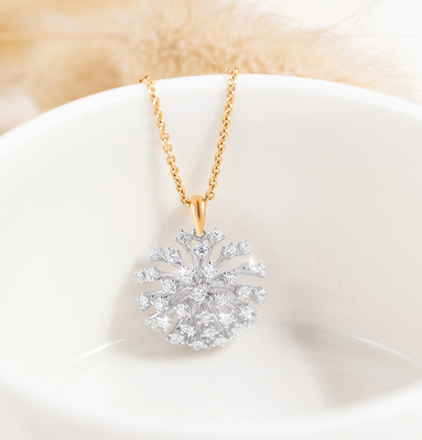 or Diamond Necklace Womens Dandelion Wish 4.5g de 1.0ct 18K