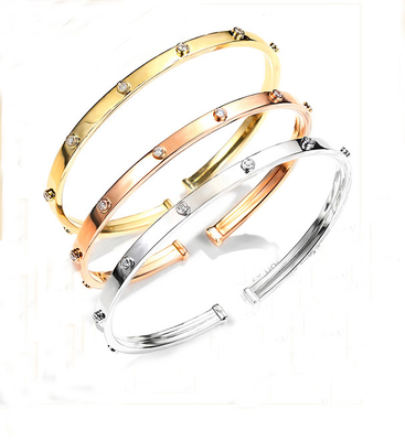 bracelet de Diamond Bangle Tri-Colors Cartier Love de l'or 18K de 43mm 53mm