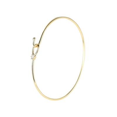 bracelet de bracelet d'or jaune de Diamond Bangle GDTC 18kt d'or de 0.07ct 18K