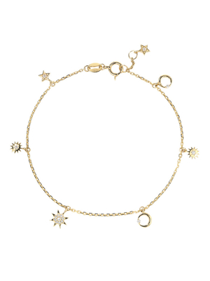 bracelet illuminé par les étoiles d'or d'assommeur de Diamond Bracelets 0.08ct d'or de 1.7gram 18K