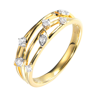 or Diamond Rings de 0.1ct 18K CONTRE le style noble de la clarté 3gram