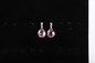 Princesse Cut Pink Crystal Diamond Stud 925 Sterling Silver Gemstone Earrings