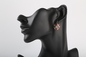 Le rhodium de femmes a plaqué 925 boucles d'oreille argentées de goujon de Marquise Colorful CZ de boucles d'oreille de pierre gemme