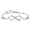 Le rhodium réglable de 925 femmes de Sterling Silver Infinity Symbol Bracelet a plaqué