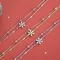 Double chaîne du flocon de neige 925 de femmes brillantes de Sterling Silver Link Bracelet For