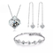 Femmes de Sterling Silver Jewelry Set For de la coutume 925 épousant les boucles d'oreille pendantes de luxe de collier