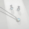 Électrodéposition de rhodium d'argent de l'opale 925 de Zircon d'ensemble de bijoux du collier et de la boucle d'oreille des femmes