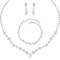 Ensemble argenté de Crystal Necklace Earring And Bracelet d'ensemble des bijoux 925 des femmes de mariage