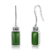 3.10g occasionnel 925 Sterling Silver Earrings Natural Stone Emerald Jade