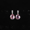 Boucles d'oreille du rond 2.30g 925 Sterling Silver Earrings Pink Gemstone