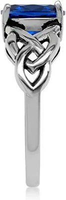 Anneaux de fiançailles en argent sterling 925 Diamant Anneaux de fiançailles en zircon bleu
