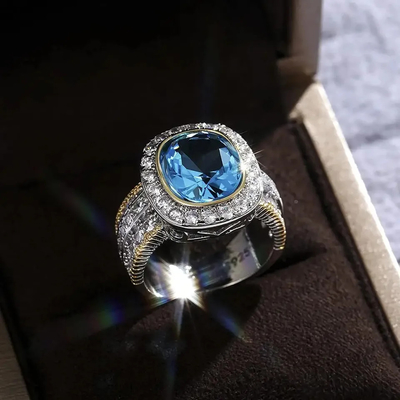 Couplez les anneaux argentés de la CZ du mariage 925, 4.20g Sterling Silver Diamond Engagement Rings
