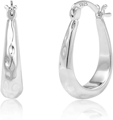 boucles d'oreille argentées de 2.3g 925 CZ, Sterling Silver Open Heart Earrings