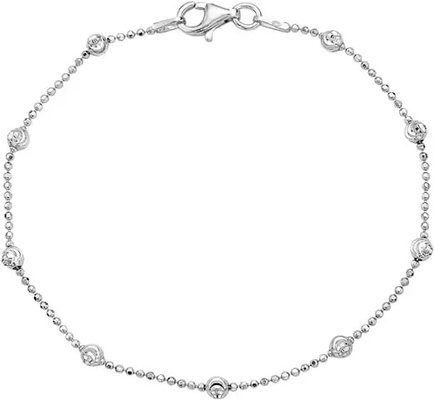 1.8g bracelet argenté Crescent Chain Designer de la perle des femmes 925
