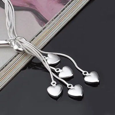 Coeur de Sterling Silver Bracelet Five Thread cinq de la conception simple 925