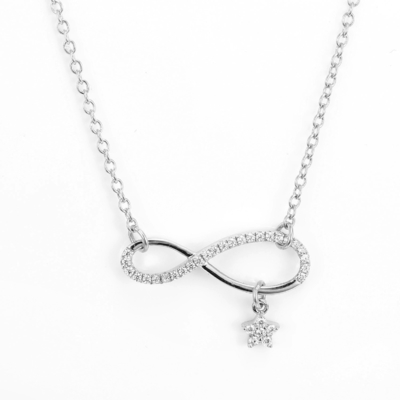 Collier à pendentif rond CZ Longueur de chaîne 45 cm Joaillerie en argent sterling Accessoire