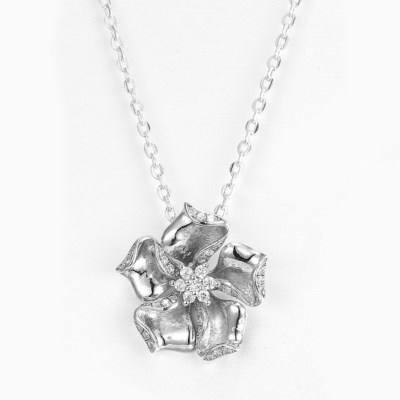 Dainty CZ Pendant en Zircon en argent sterling 925 Logo personnalisé gravé Boîte cadeau incluse