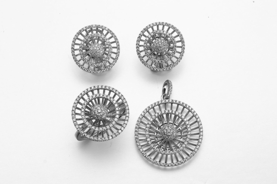 Collier de cœur 925 argent sterling personnalisé bracelet boucles d'oreilles anneau collier femme ensemble de bijoux